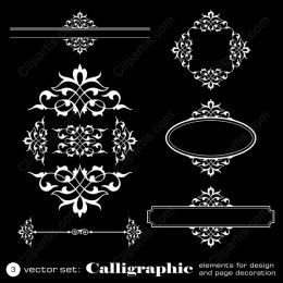 Calligraphic Set: Elegant Decorative Elements