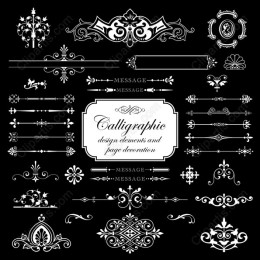 Calligraphic Elements and Page Decoration Set