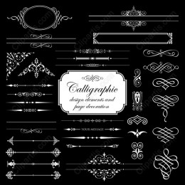 Elegant Calligraphic Elements Set