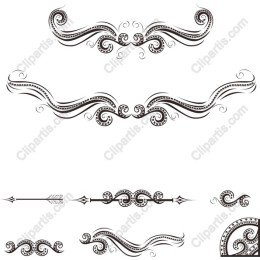 Black Vintage Flourishes Set