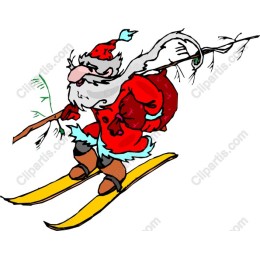 Skiing Santa