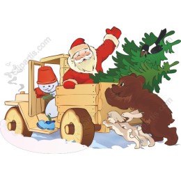 Festive Santa Claus and Snowman Holiday
