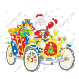 Santa's Joyful Ride - Vintage Car
