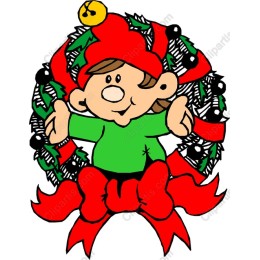 Cheerful Christmas Elf Wreath