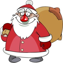 Cheerful Cartoon Santa Claus