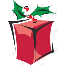 Christmas Gift with Holly Decoration