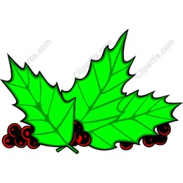 Vibrant Green Leaves with Red Berries