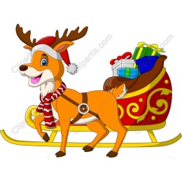 Joyful Reindeer with Sleigh
