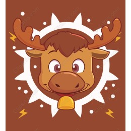 Joyful Moose Cartoon
