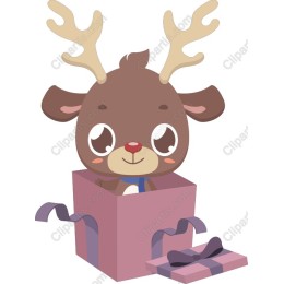 Reindeer in a Gift Box