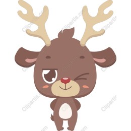 Adorable Winking Reindeer