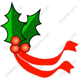 Festive Holly with Ribbons