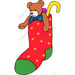 Whimsical Christmas Stocking with Teddy Bear