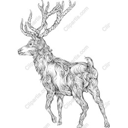 Majestic Swirling Deer