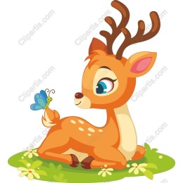 Charming Deer and Butterfly