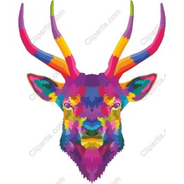 Colorful Stag Head
