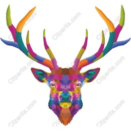 Colorful Stag Head