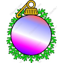 Colorful Christmas Ornament with Green Garland
