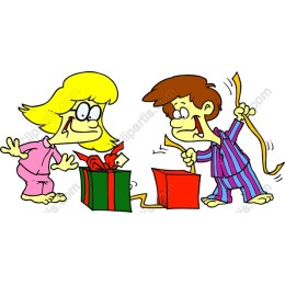 Joyful Children Gift Unwrapping