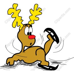 Whimsical Skidding Reindeer