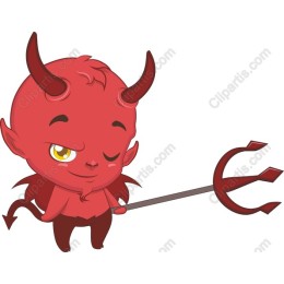 Cute Red Devil Cartoon