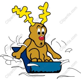 Playful Reindeer Sledding