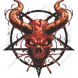 Menacing Horned Skull