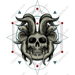 Dark Skull with Horns