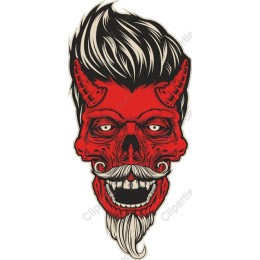 Edgy Red Demon Skull