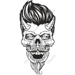 Demon Skull with Stylish Hair