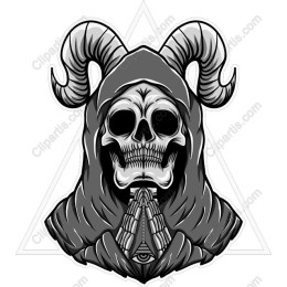Gothic Skull with Horns