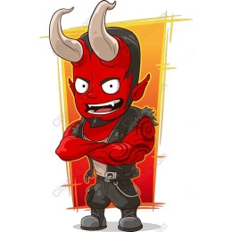Cartoon Red Devil Character