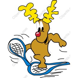Cheerful Snowshoeing Reindeer