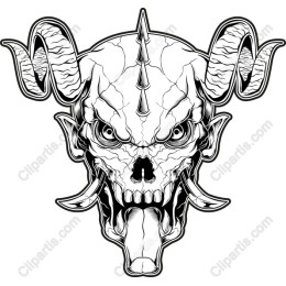 Fierce Horned Skull