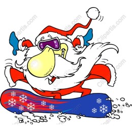 Santa Claus Snowboarding