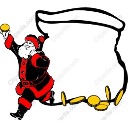 Jolly Santa Claus with Gold Coins