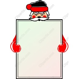 Cheerful Santa Claus Holding Blank Sign