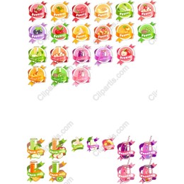 Vibrant Fruit-Themed Badge Collection