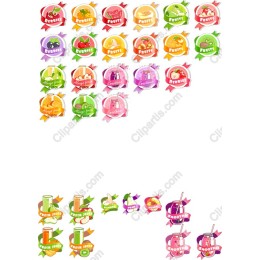 Vibrant Fruit Badges Set