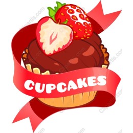 Charming Cupcake with Strawberry Ribbon