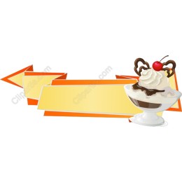 Charming Ice Cream Sundae with Banner