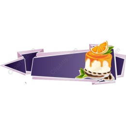 Vibrant Dessert with Cake and Arrow Background