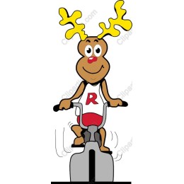 Cartoon Reindeer Riding Exercise Bike