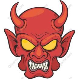 Menacing Red Demon Head