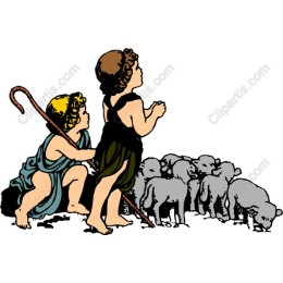 Whimsical Children with Sheep