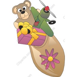 Whimsical Bear with Airplane
