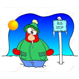 Winter Bus Stop Waiting