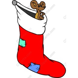Festive Mouse in Christmas Stocking