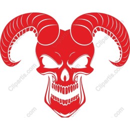 Fierce Red Ram Skull