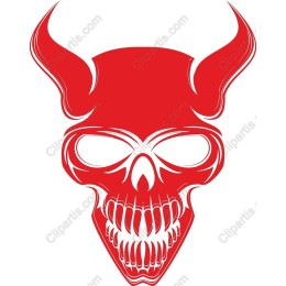 Red Skull with Horns
